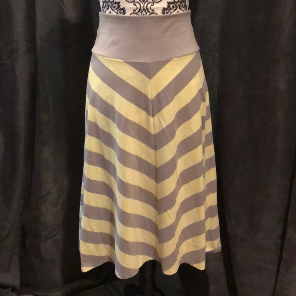 Striped midi skirt